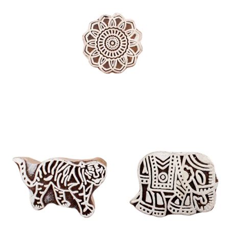 Set of 3 Piece New Mix Wooden Printing Block